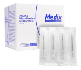 Agulha Hipodérmica Descartável 40 X 1,60 Mm (Branco) 16G X 11/2 - 100 Unid - Medix 